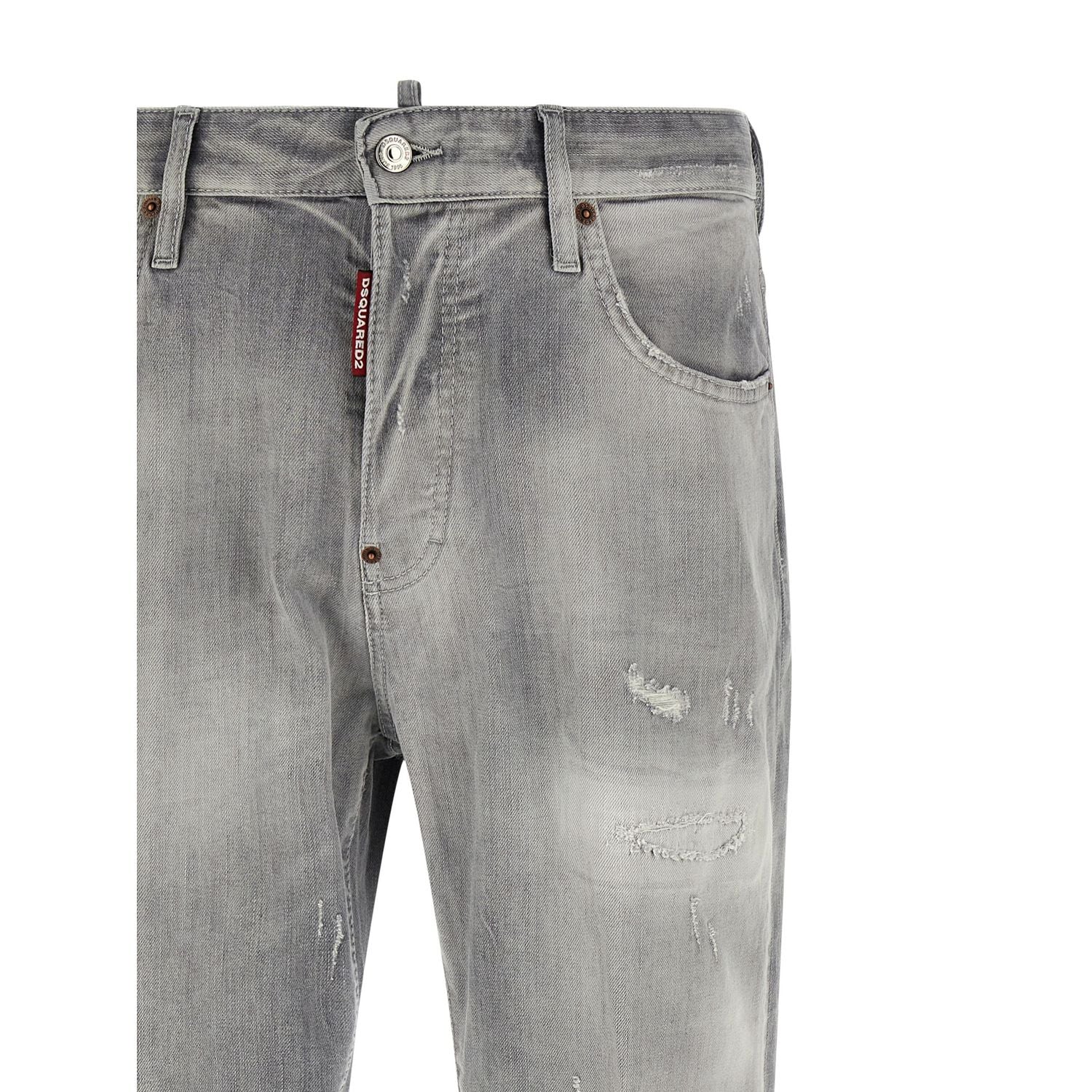 Dsquared² Gray Cotton Straight-Leg Jeans