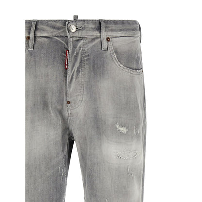 Dsquared² Gray Cotton Straight-Leg Jeans