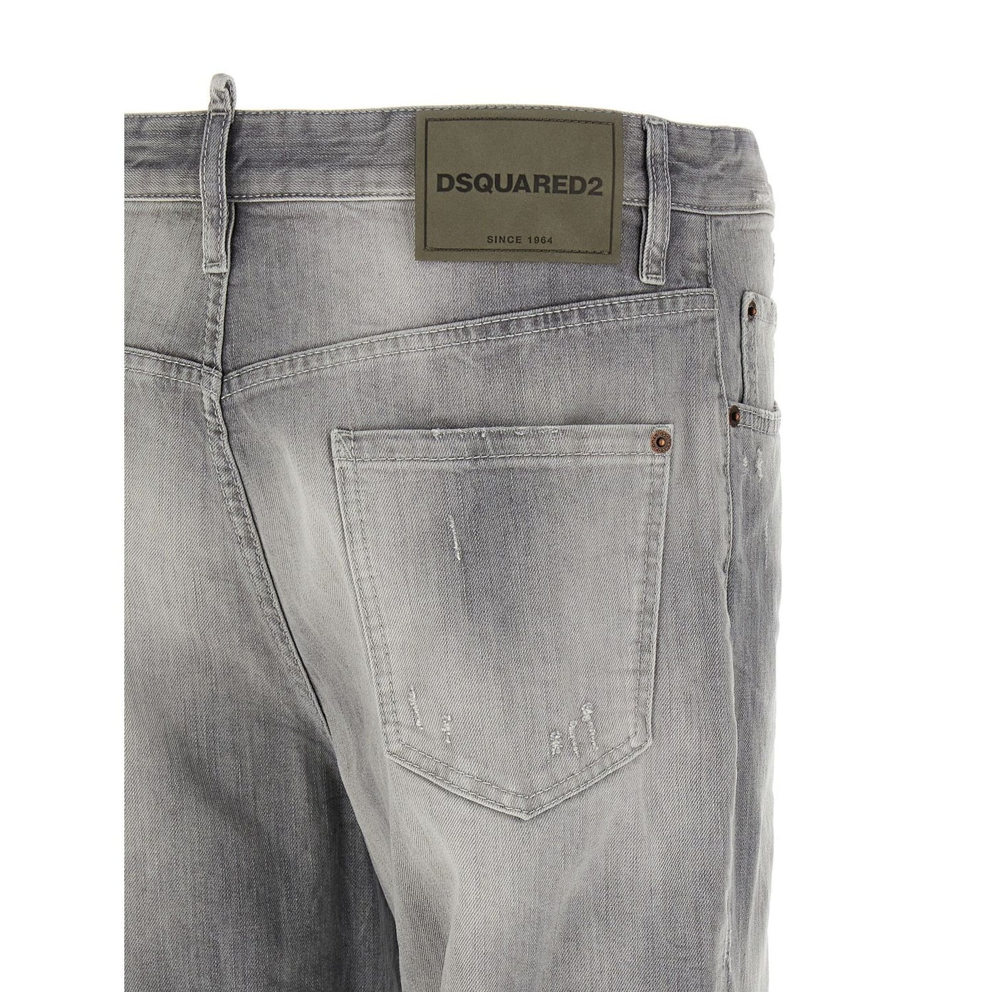 Dsquared² Gray Cotton Straight-Leg Jeans