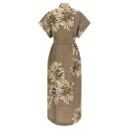 Brunello Cucinelli Bicolor Cotton Long Dress