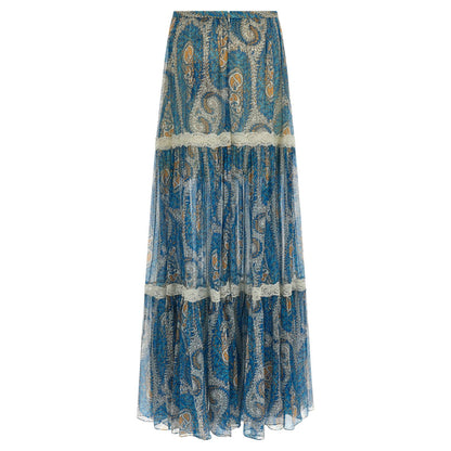 Etro Blue Silk Mini Skirt