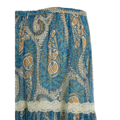 Etro Blue Silk Mini Skirt