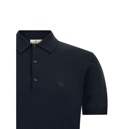 Etro Blue Cotton Polo Shirt