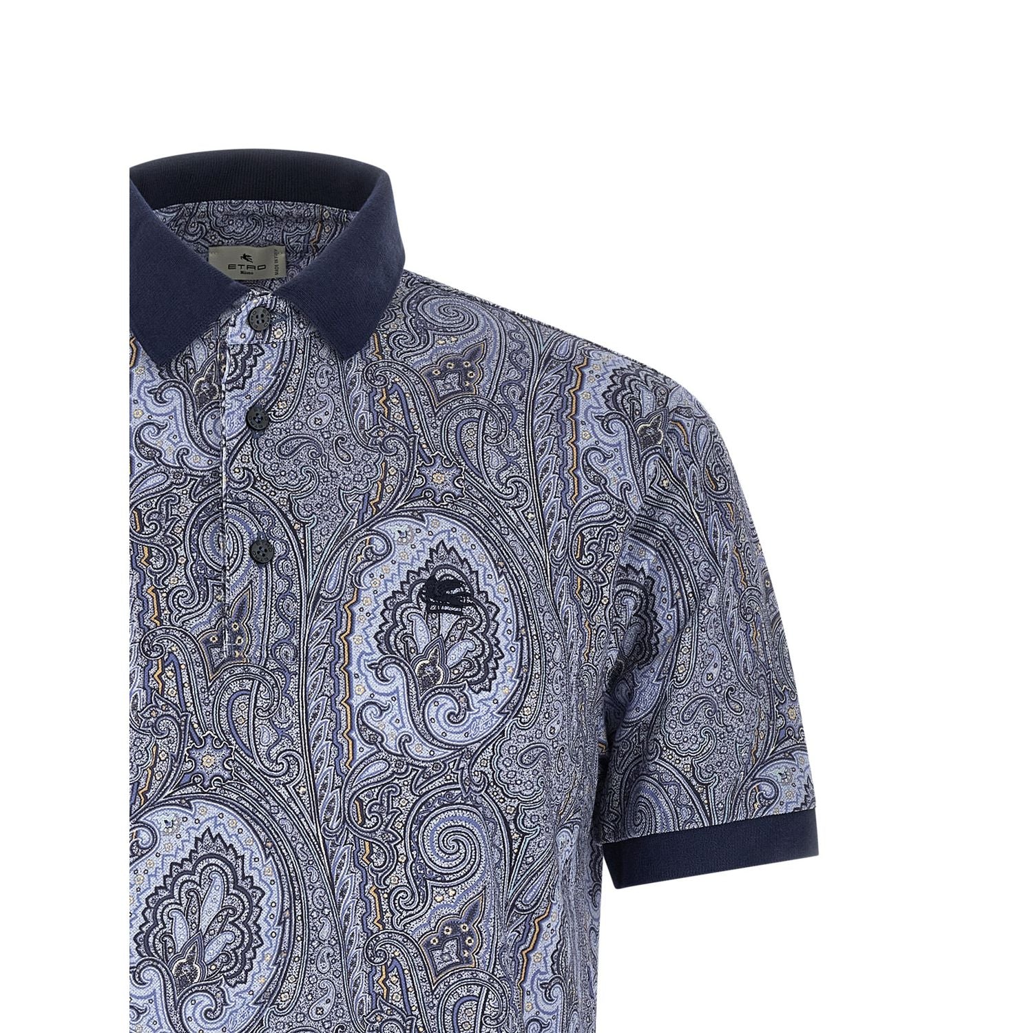 Etro Blue Cotton Polo Shirt