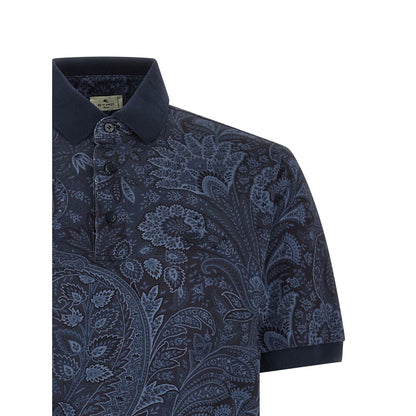 Etro Blue Cotton Polo Shirt