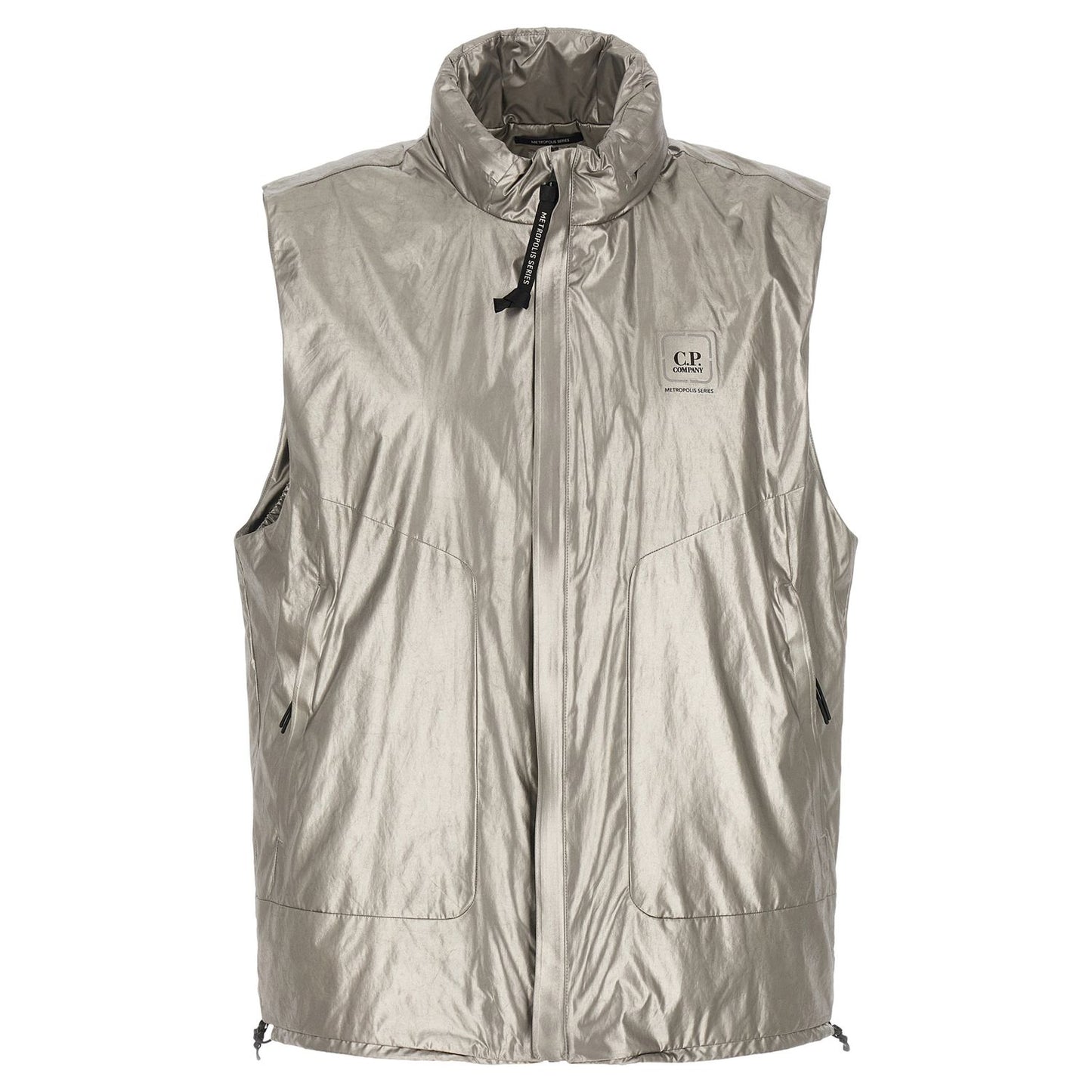 C.P. Company Silver Polyester Sleeveless Jacket