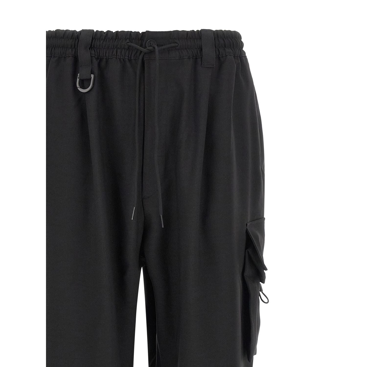 Y-3 Black Polyester Cargo Pants