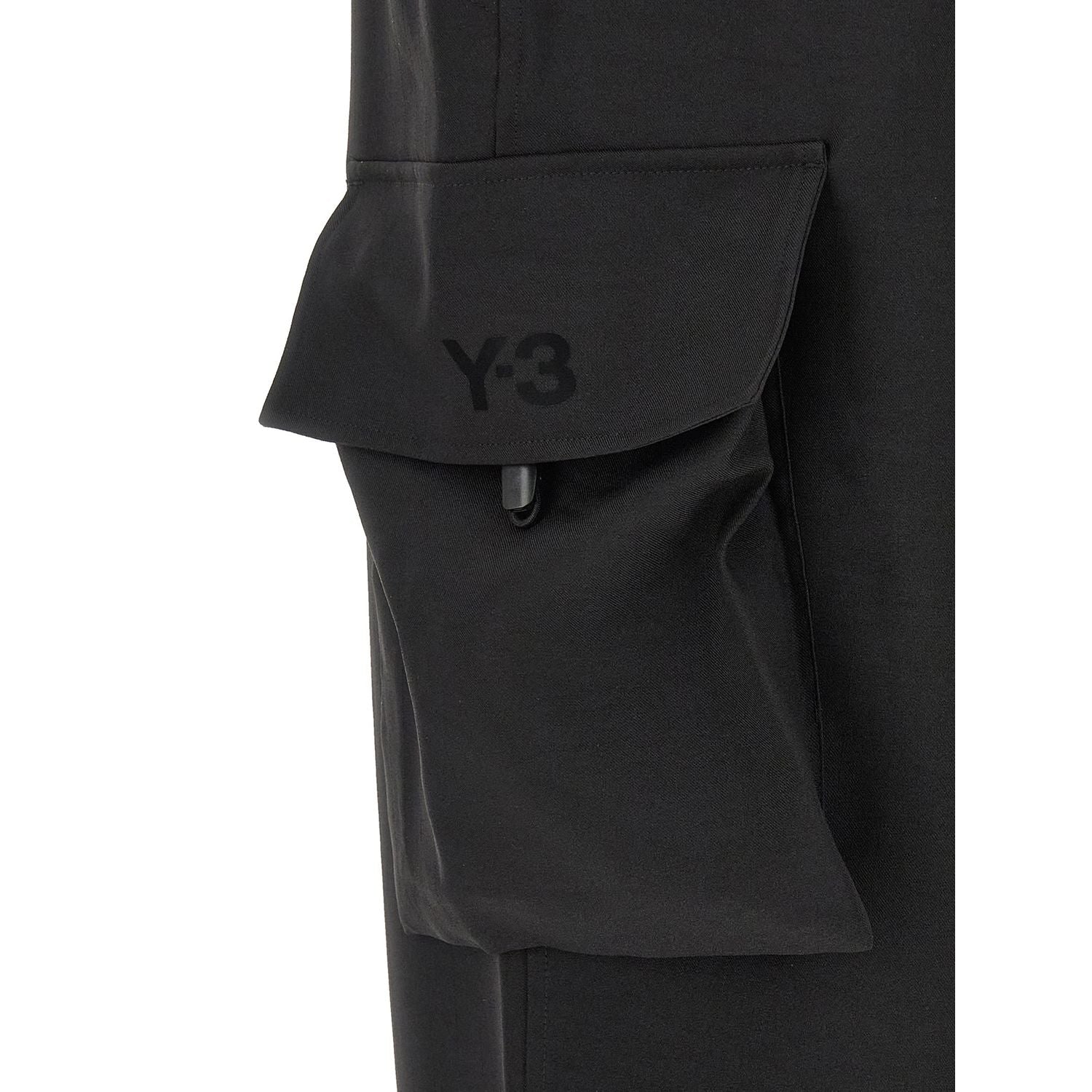 Y-3 Black Polyester Cargo Pants