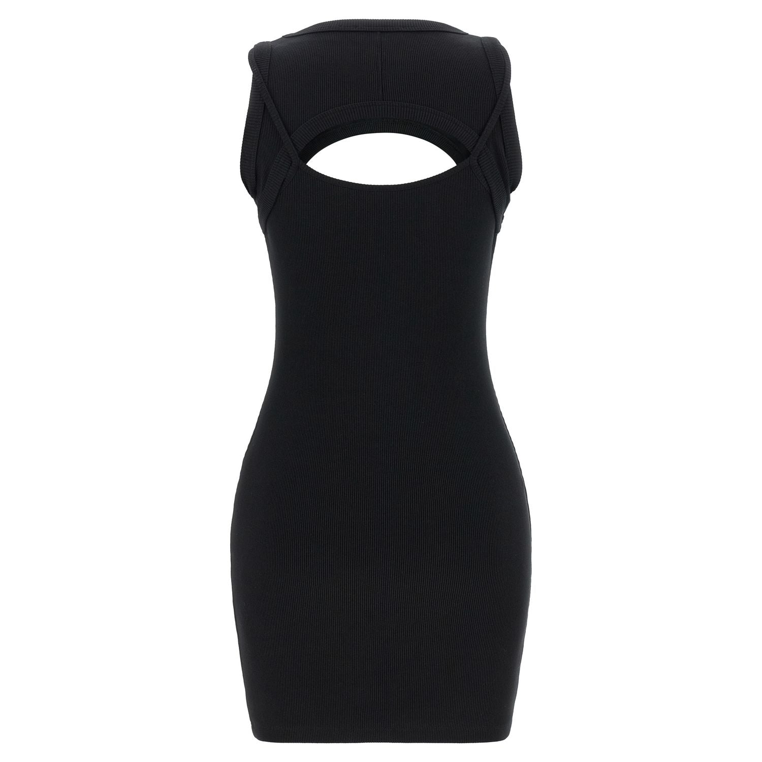 Off-White Bicolor Cotton Short Dress