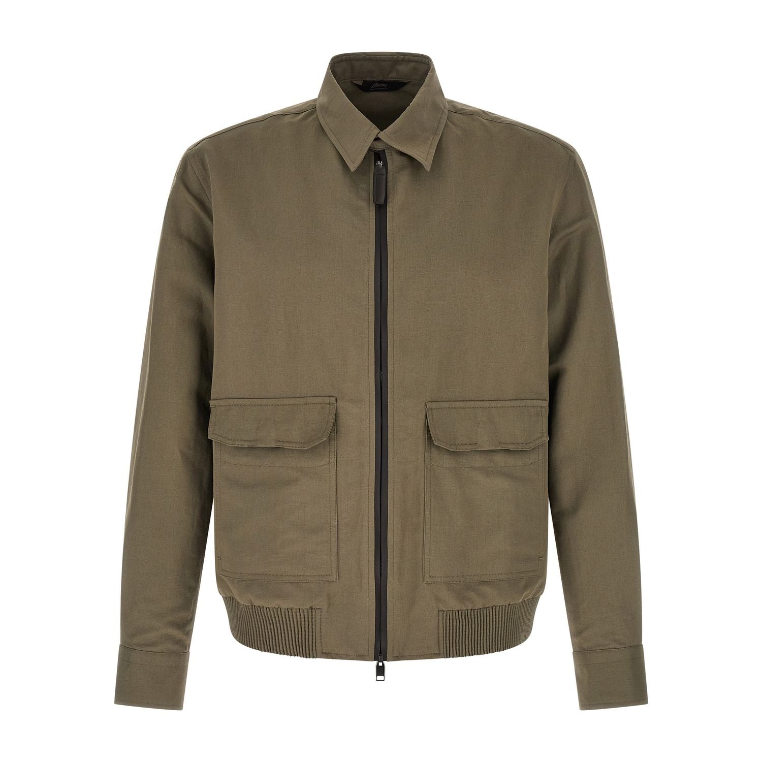 Brioni Bicolor Linen Full-Length Jacket