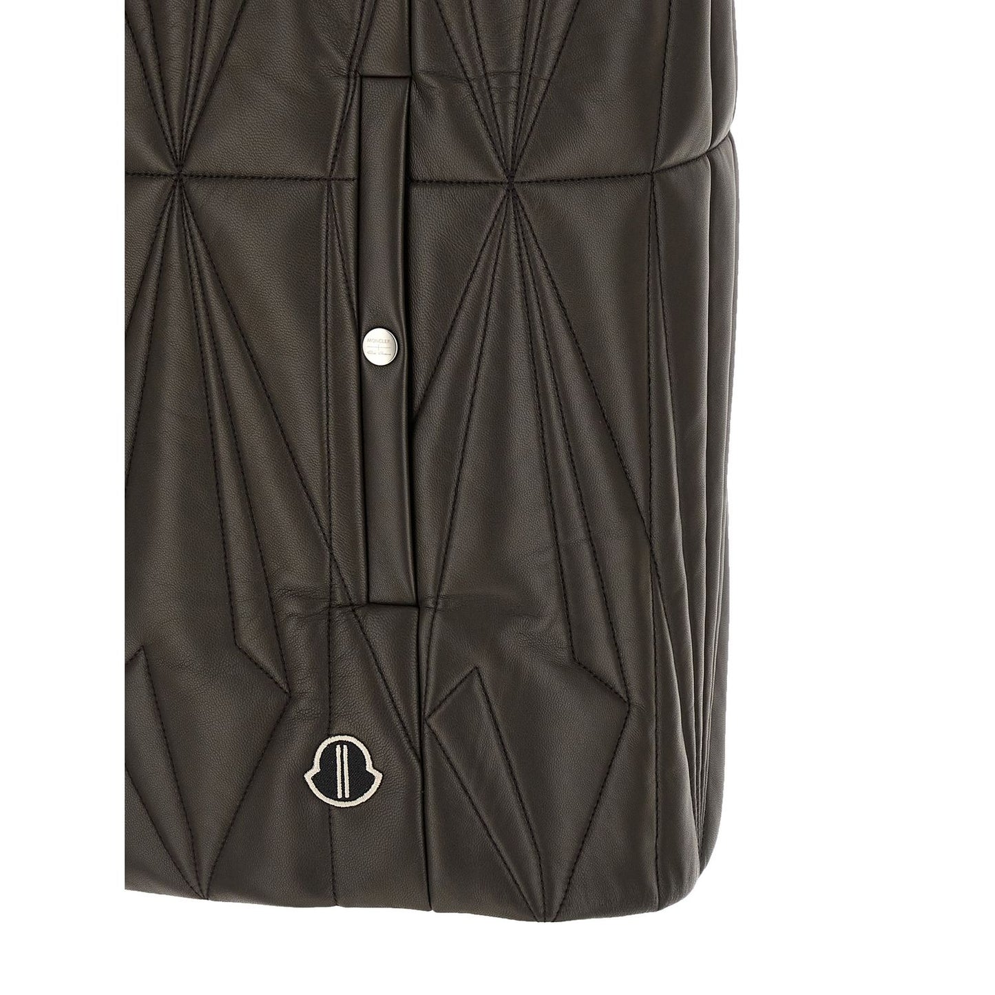 Rick Owens Brown Lamb Leather Sleeveless Jacket