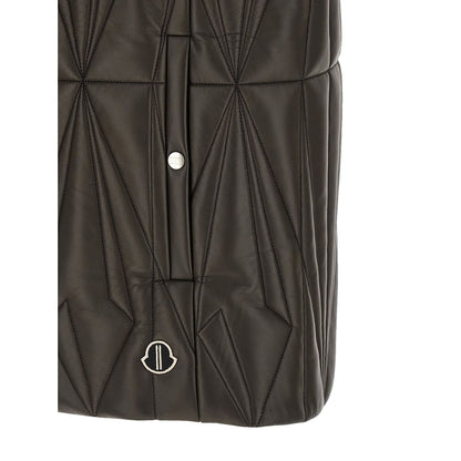 Rick Owens Brown Lamb Leather Sleeveless Jacket