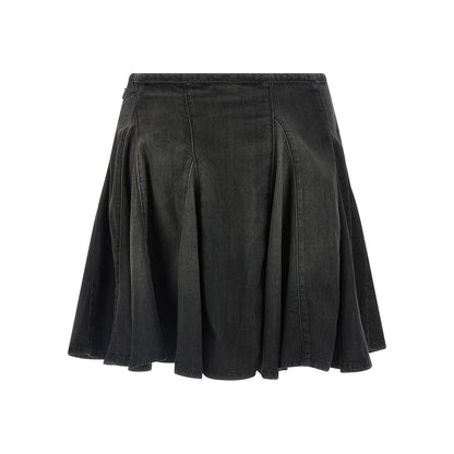 Diesel Black Cotton Long Skirt