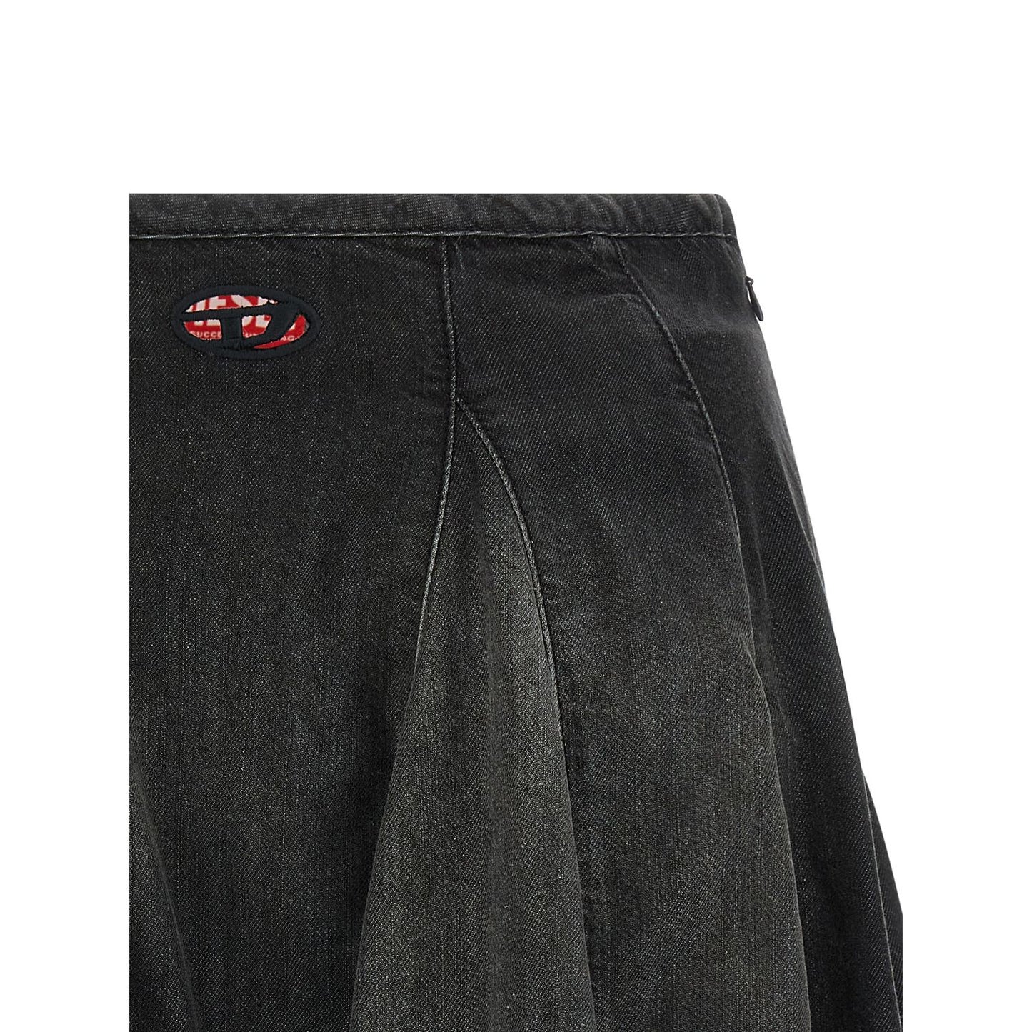 Diesel Black Cotton Long Skirt