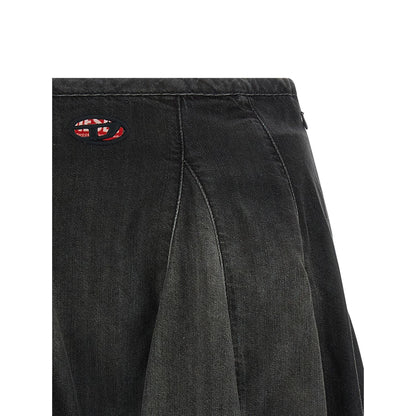 Diesel Black Cotton Long Skirt