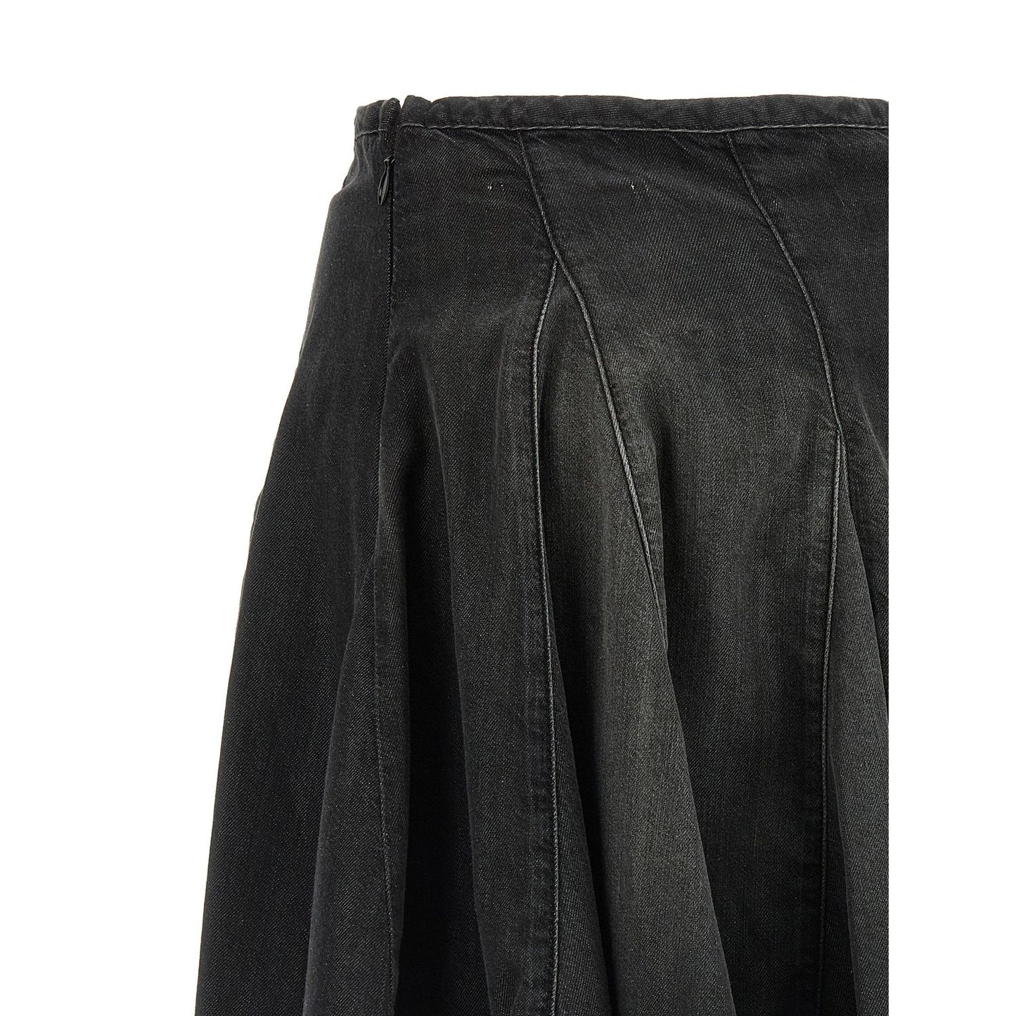 Diesel Black Cotton Long Skirt