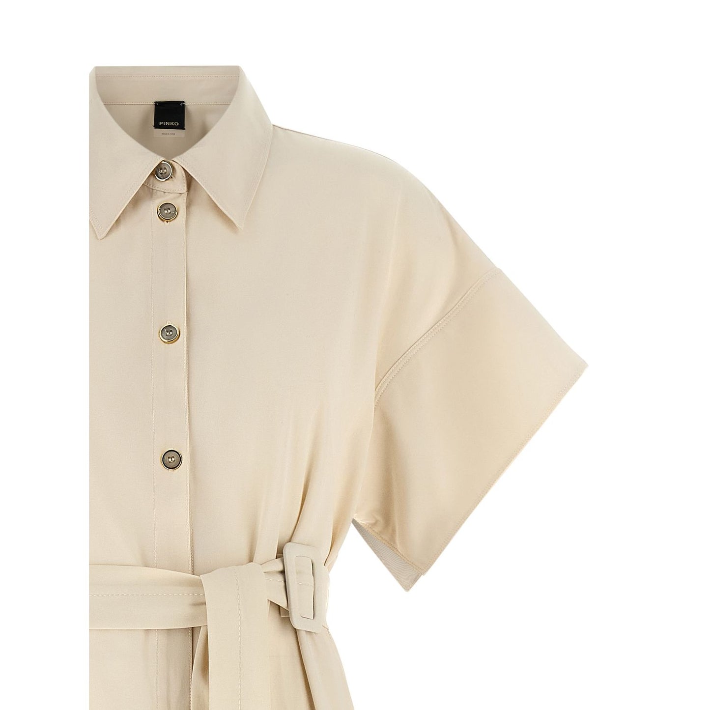 PINKO Beige Cotton Midi Dress