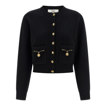 Chloé Black Wool Cardigan