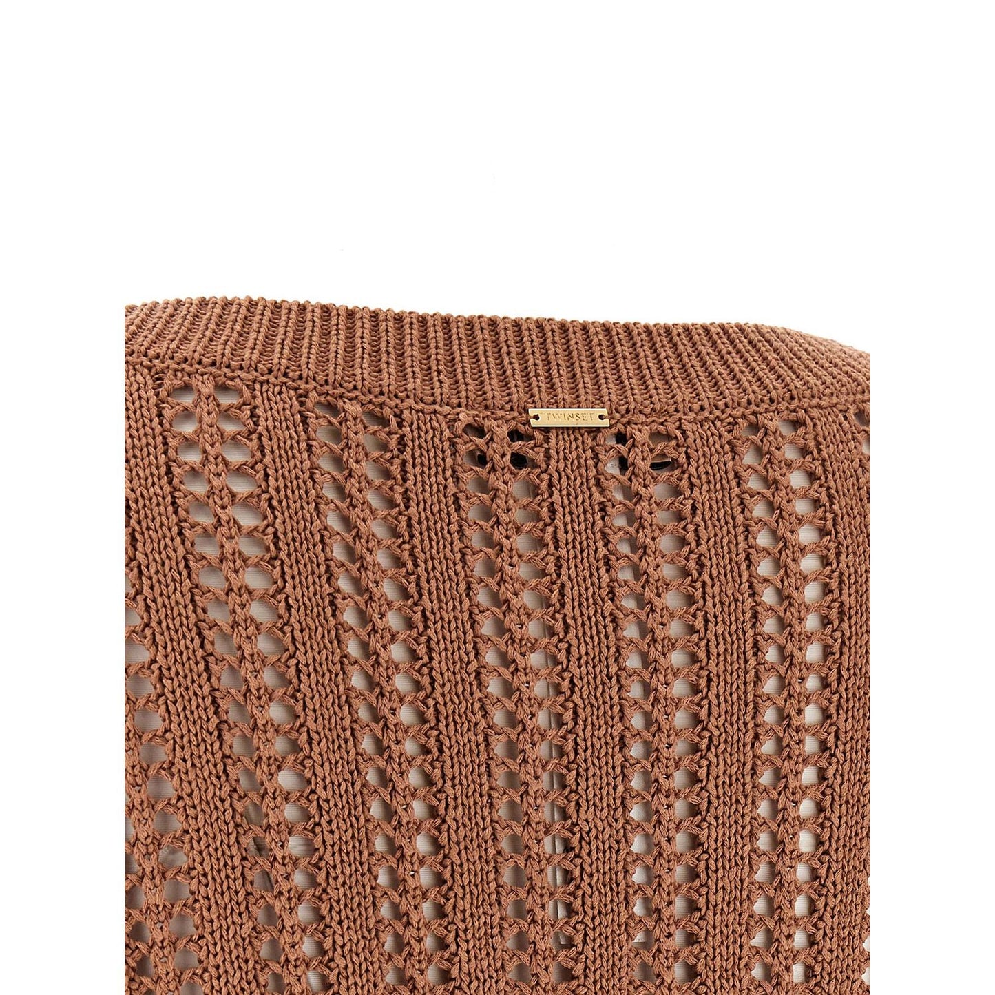 Twinset Brown Cotton Cardigan