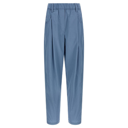 Brunello Cucinelli Blue Cotton Casual Pants