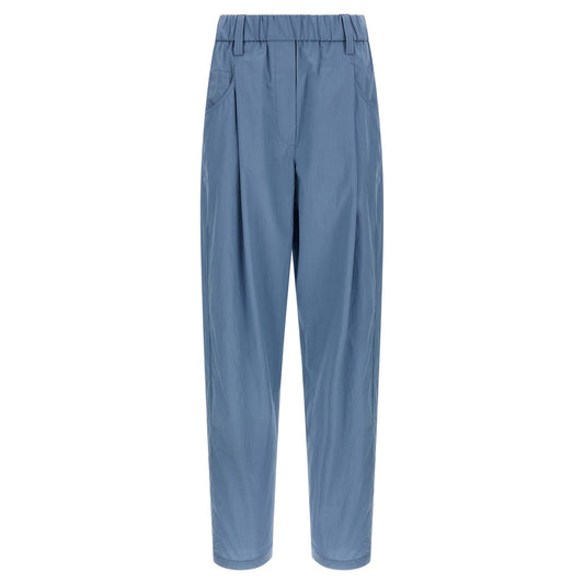 Brunello Cucinelli Blue Cotton Casual Pants