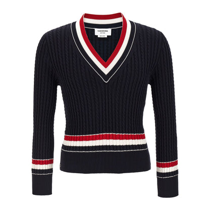Thom Browne Blue Cotton Cardigan