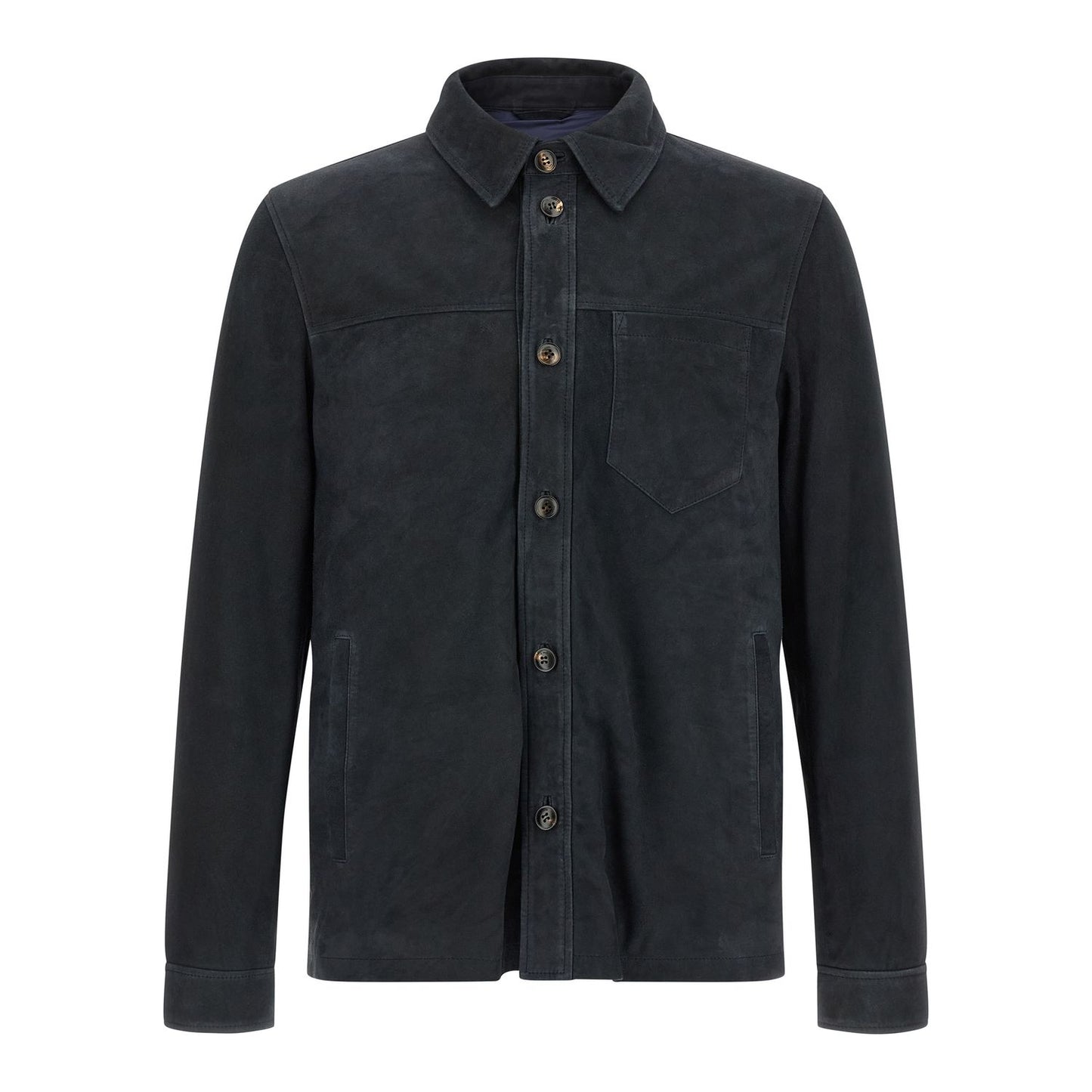 Pal Zileri Blue Leather Leather Jacket