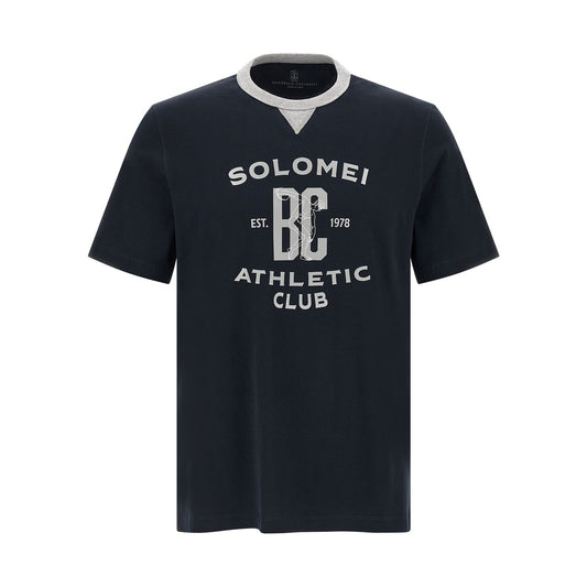 Brunello Cucinelli Blue Cotton T-Shirt