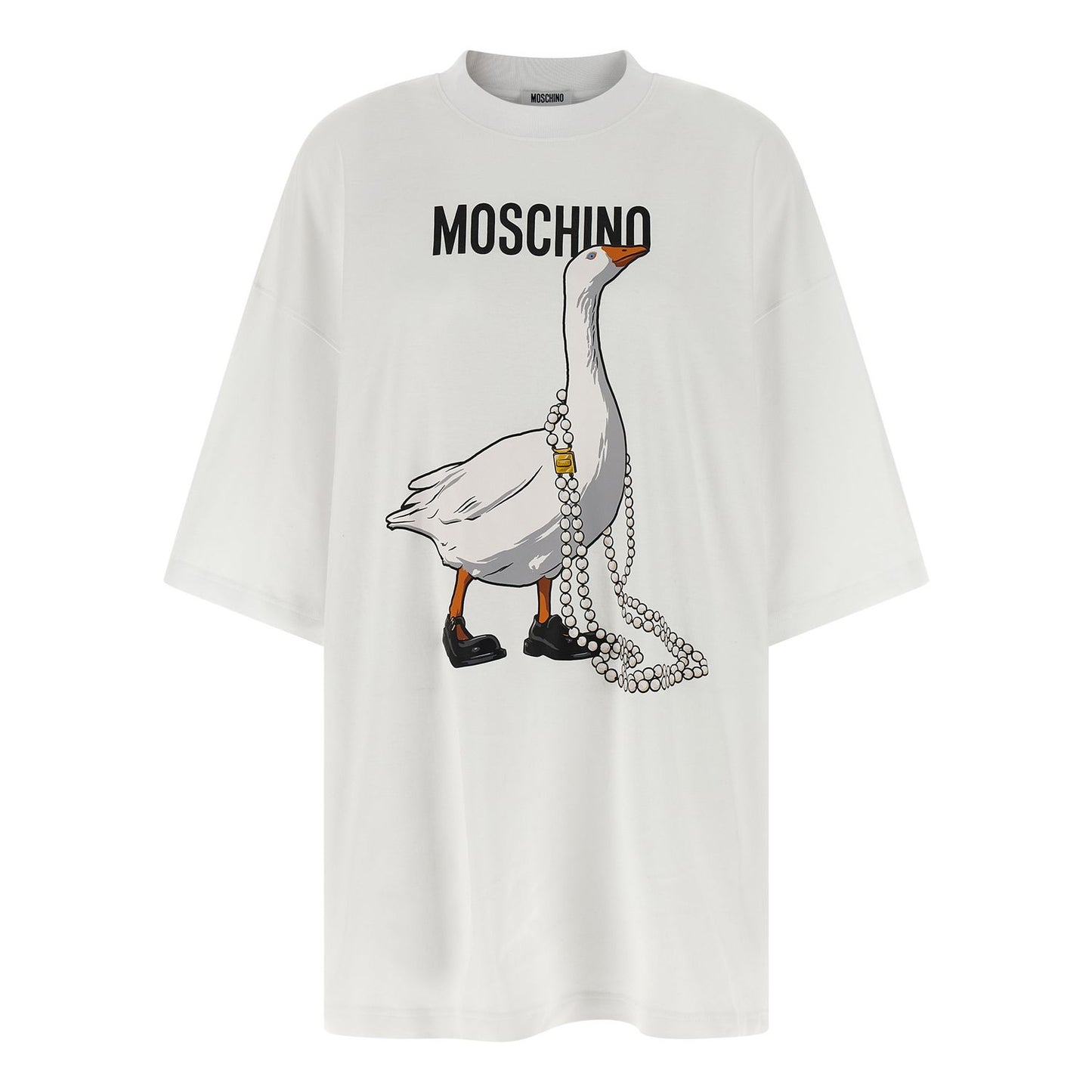 Moschino White Cotton Short Dress