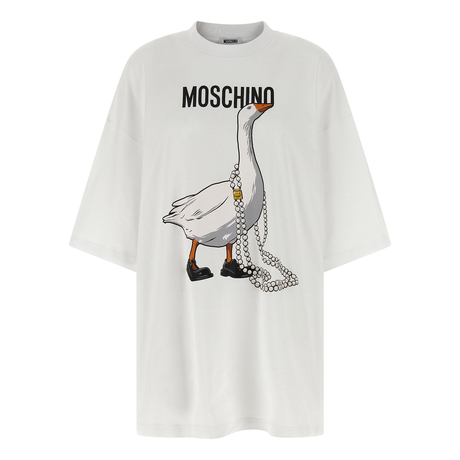 Moschino White Cotton Short Dress