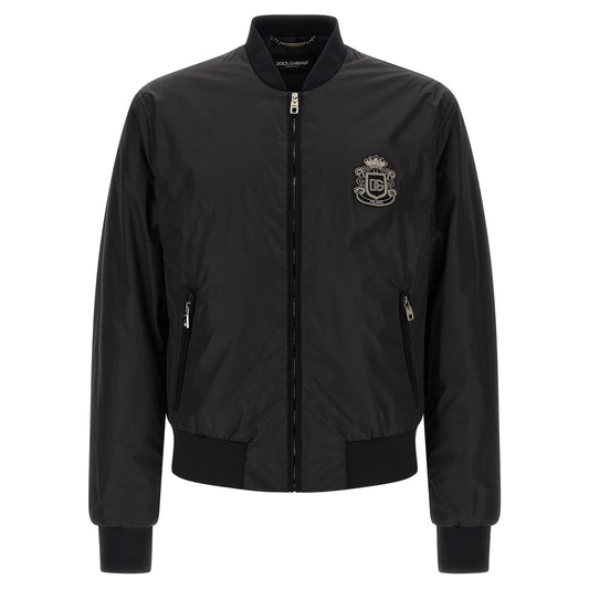 Dolce & Gabbana Black Polyamide Bomber