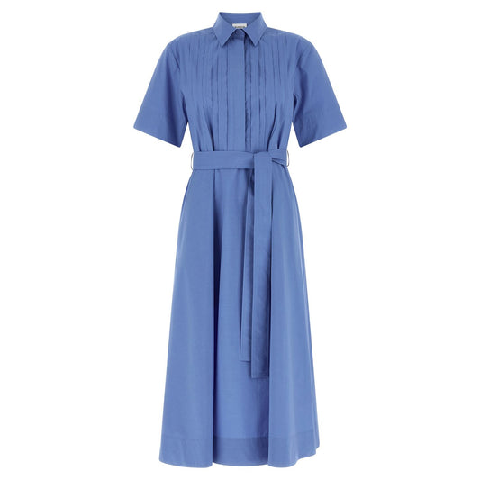 P.A.R.O.S.H. Blue Cotton Midi Dress