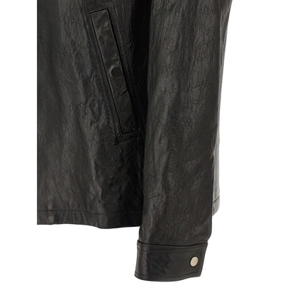 Rick Owens Black Lamb Leather Leather Jacket