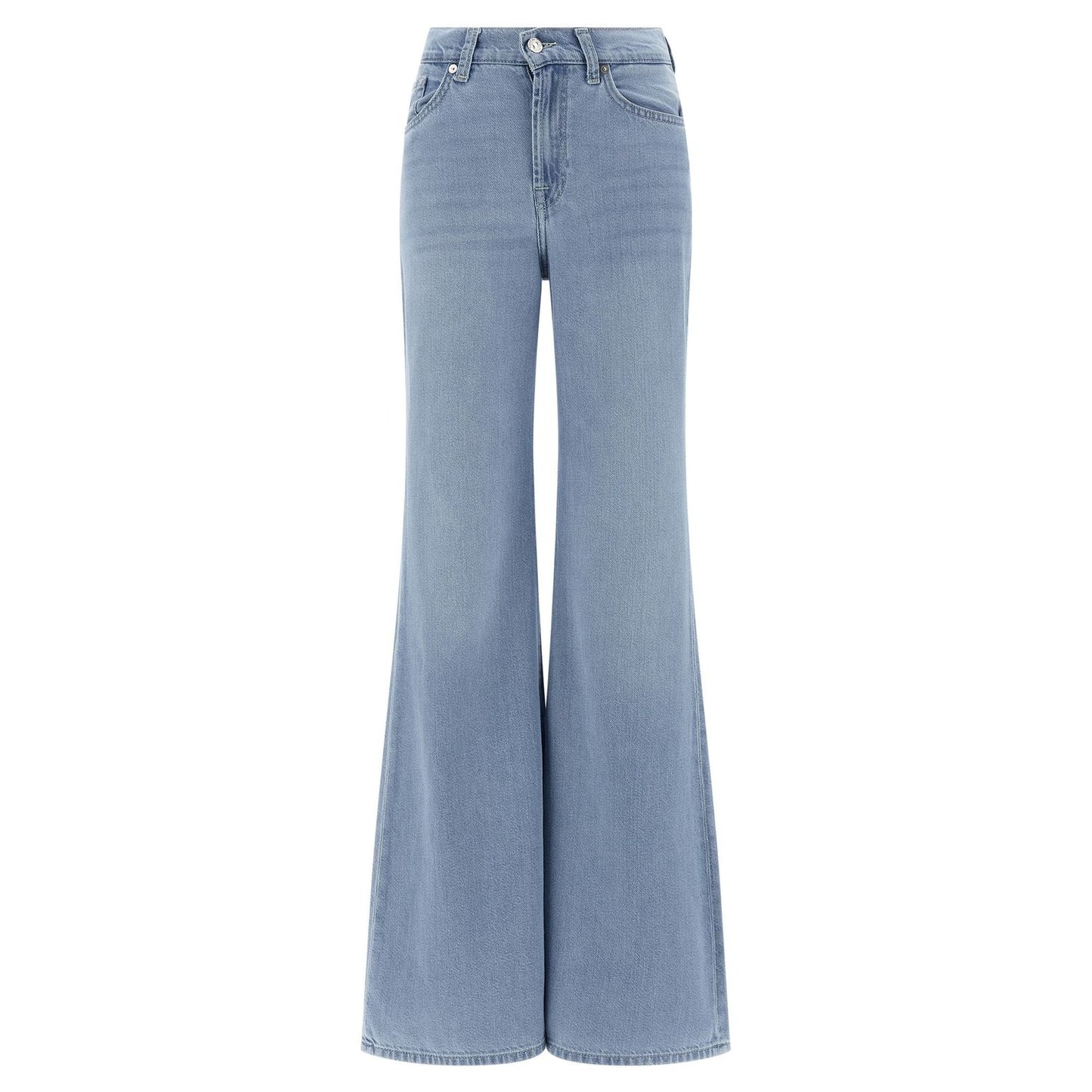 7 For All Mankind Blue Cotton Flared Jeans