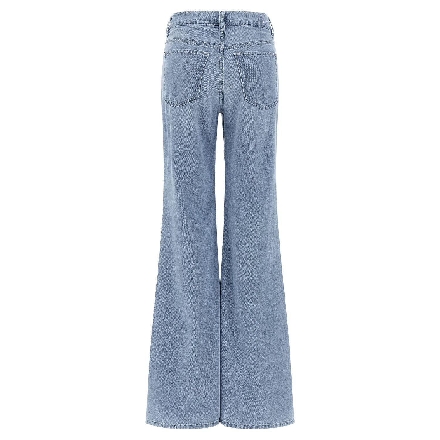 7 For All Mankind Blue Cotton Flared Jeans