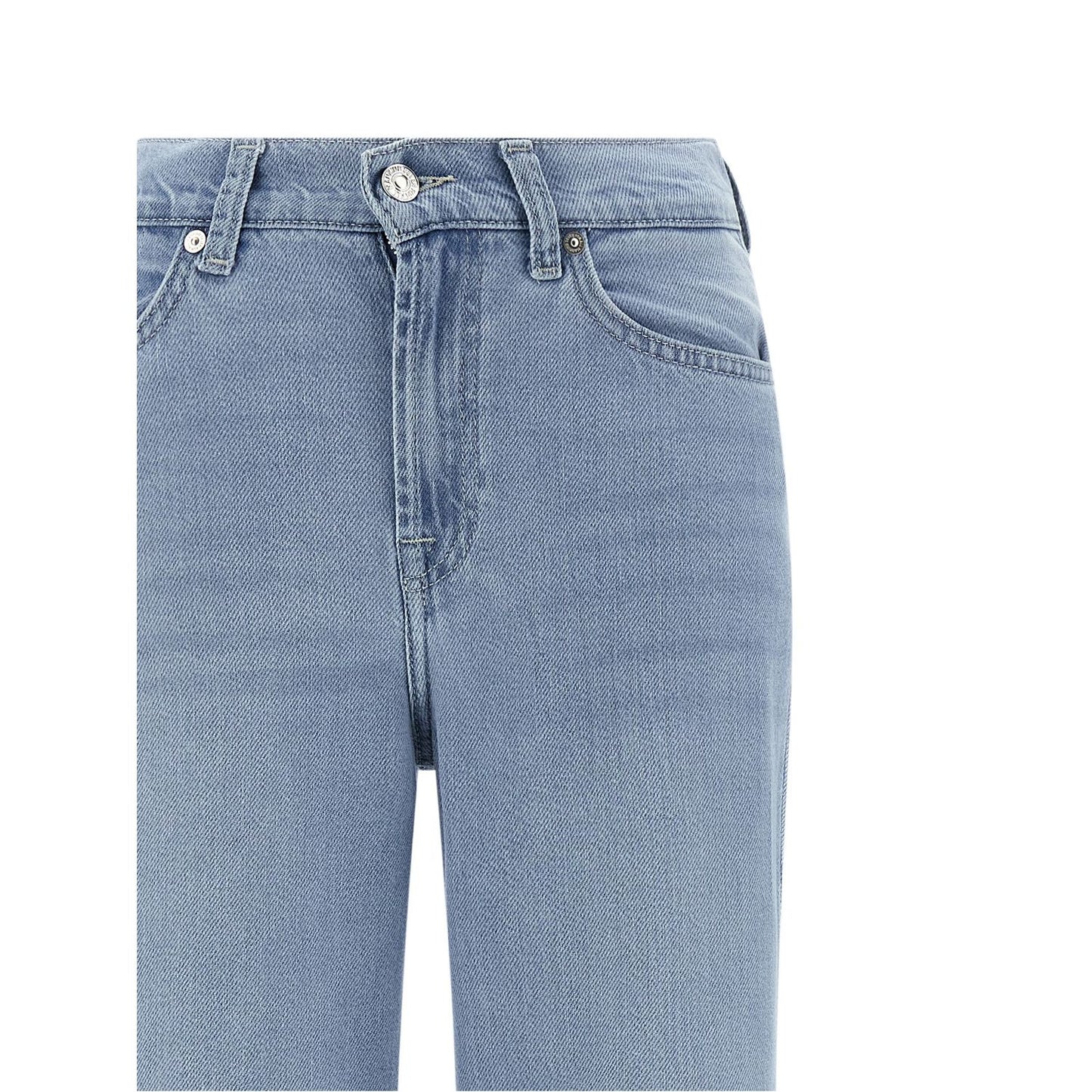 7 For All Mankind Blue Cotton Flared Jeans