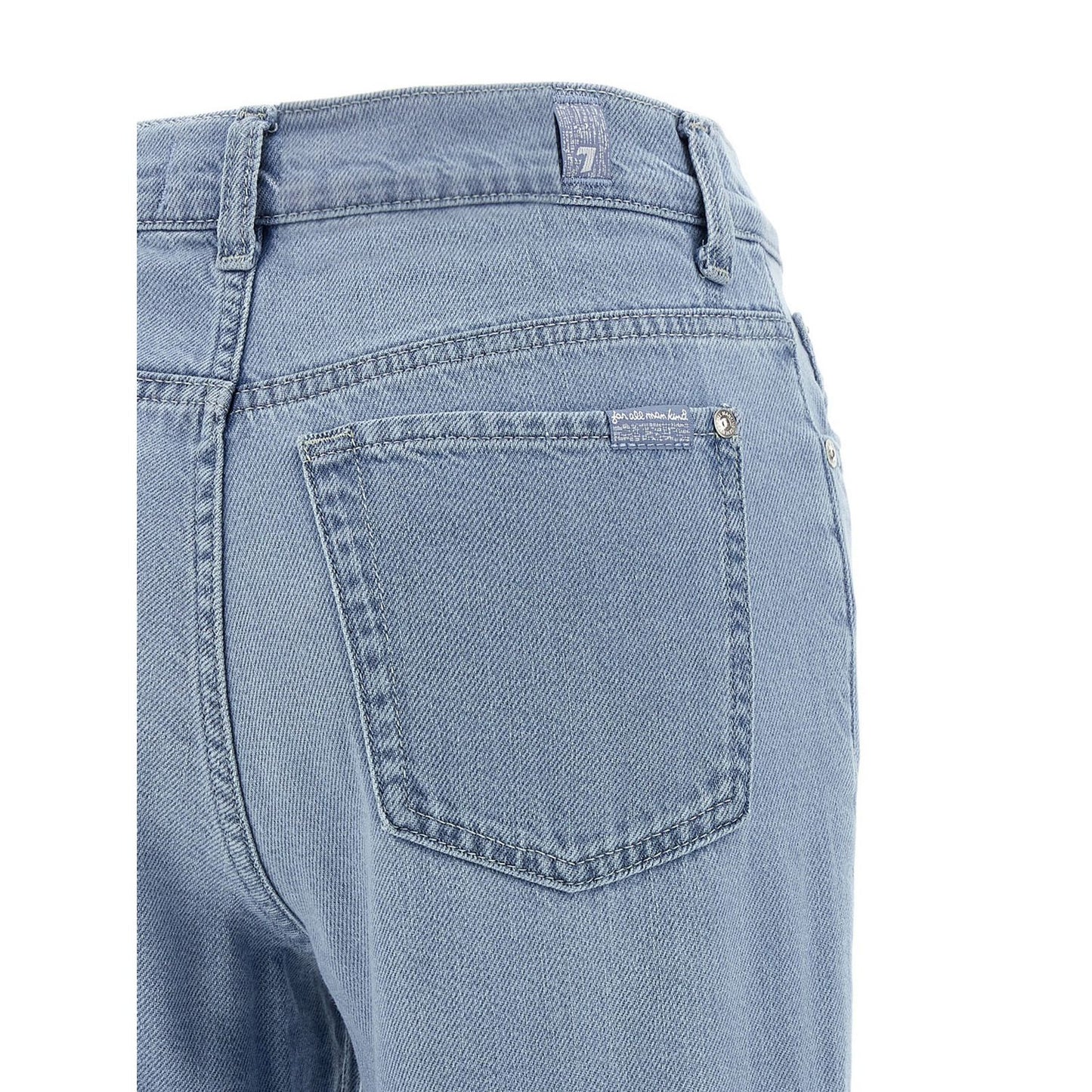 7 For All Mankind Blue Cotton Flared Jeans