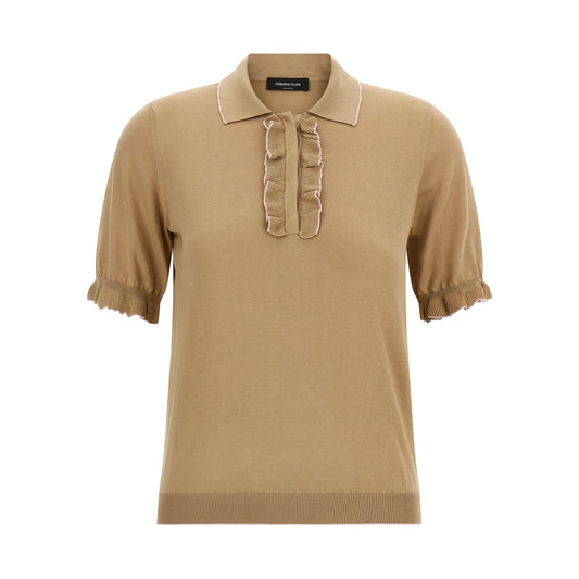 Fabiana Filippi Beige Silk Polo Shirt