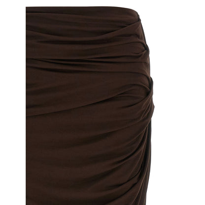 Entire Studios Brown Viscose Mini Skirt