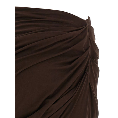 Entire Studios Brown Viscose Mini Skirt