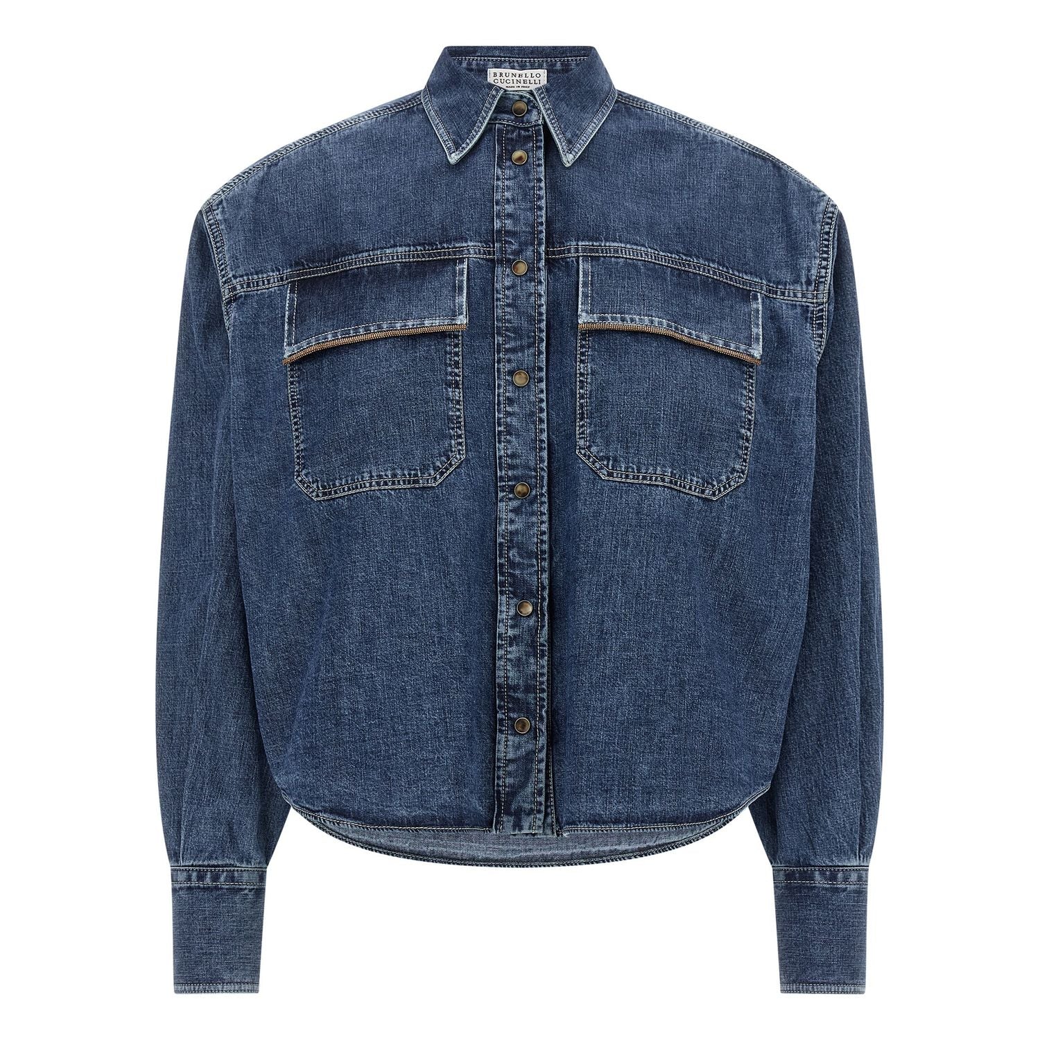 Brunello Cucinelli Blue Cotton Blouse