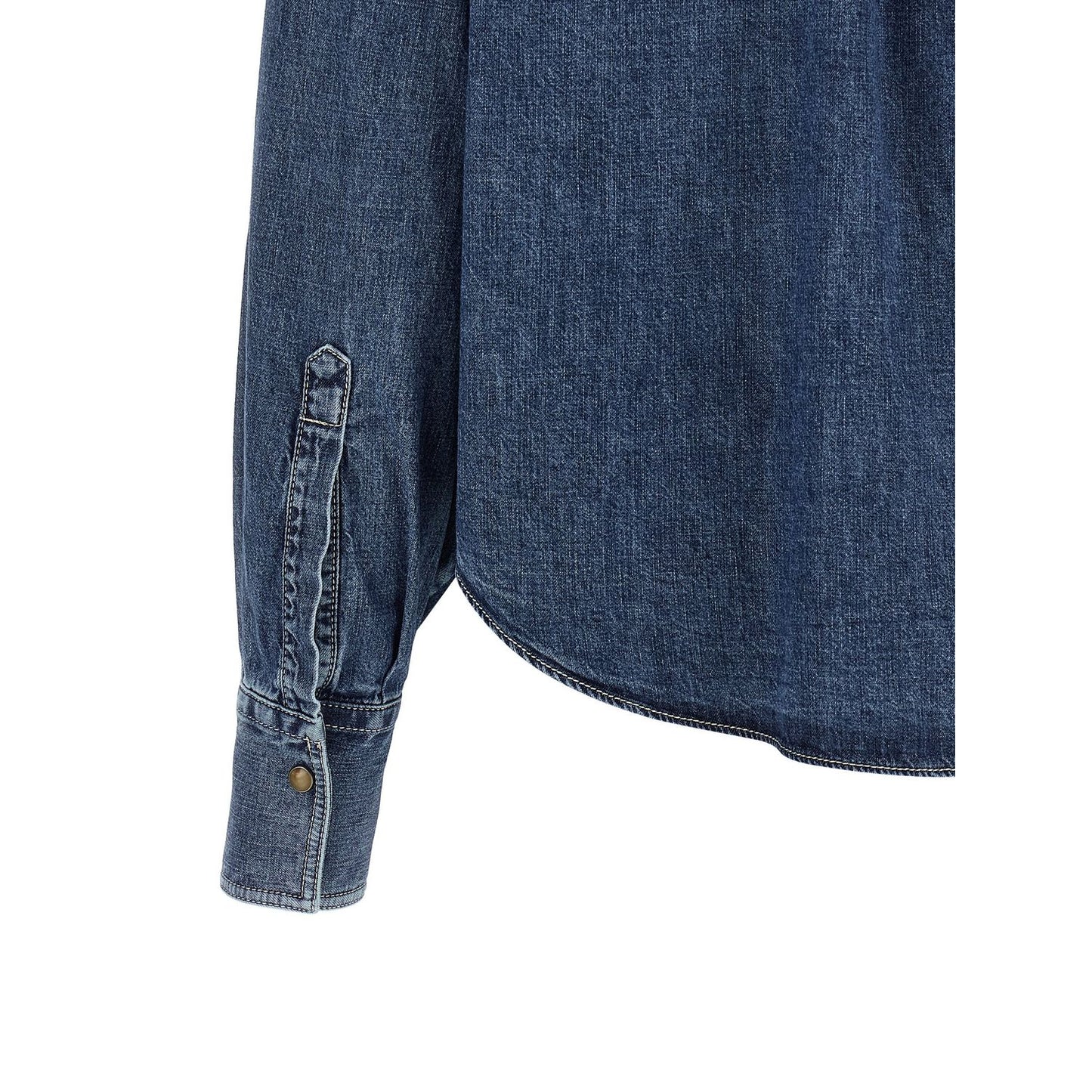 Brunello Cucinelli Blue Cotton Blouse