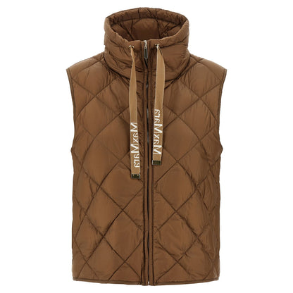 Max Mara Brown Polyamide Sleeveless Jacket