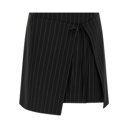 Sportmax Black Virgin Wool Long Skirt
