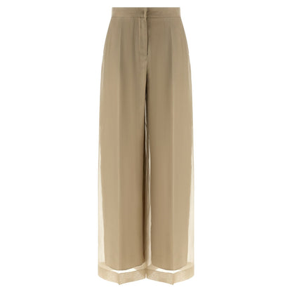 Max Mara Beige Silk Casual Pants
