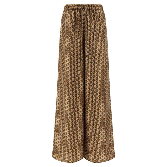 Max Mara Brown Silk Casual Pants