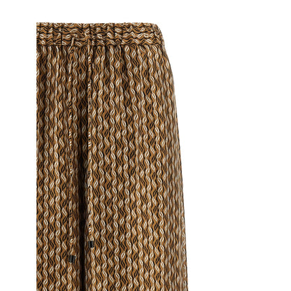 Max Mara Brown Silk Casual Pants