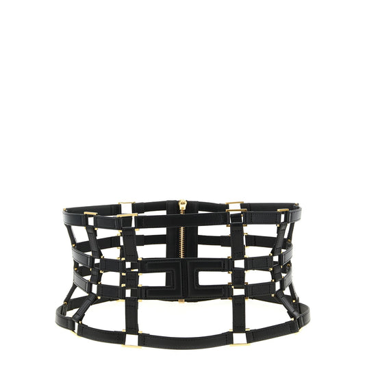 Elisabetta Franchi Black Polyethylene High-Waist Belt
