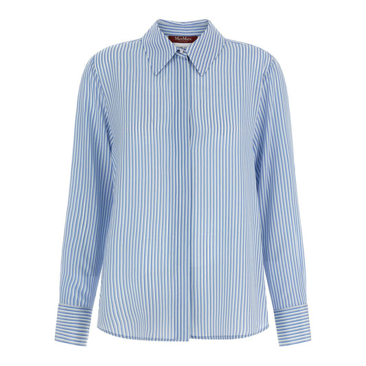 Max Mara Blue Silk Blouse