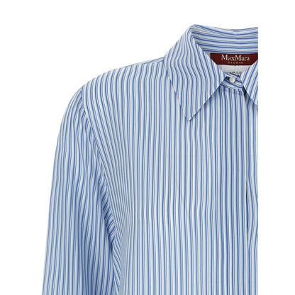 Max Mara Blue Silk Blouse